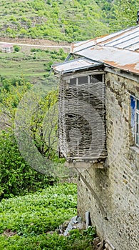 Fragment of the houseÑŽ Countryside Kubachi in Dagestan mountains, Russia