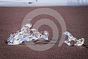 Fragment of iceberg on Jokulsarlon beach, Iceland