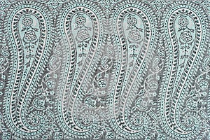 Fragment of Indian pashmina shawl pattern photo
