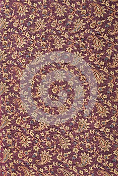 Fragment of Indian pashmina shawl pattern photo