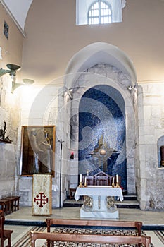 Fragment of the interior of the Church of the Holy Sepulchre in Jerusalem, Israel.