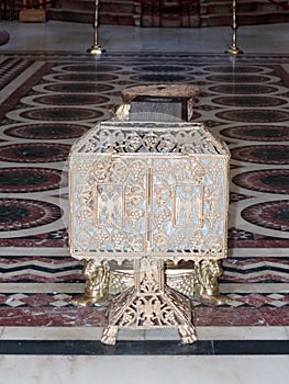 Fragment of the interior of the Church of the Holy Sepulchre in Jerusalem, Israel.