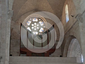Fragment of the interior of the Evangelical Lutheran Church of the Redeemer in the old city of Jerusalem, Israel.