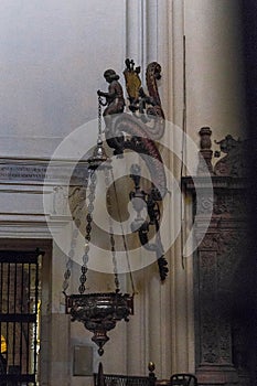 Fragment of the interior of Murcia Cathedral, Spain