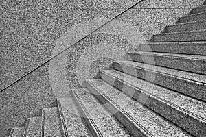 fragment of large wide staircase in monochrome