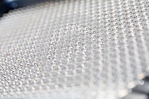 Fragment of a LED panel with a shallow depth of field. Photo-video light. Close-up