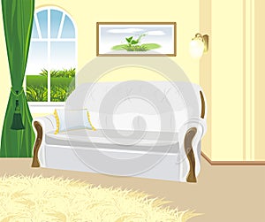 Fragment of living room. Classic style