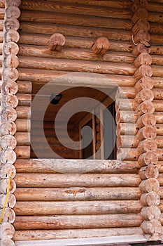 Fragment of log house.