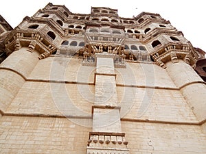 Fragment of Majestic Mehrangarh Fort located in Jodhpur, Rajasthan