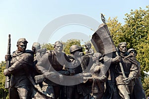 Fragment of the memorial `Liberators of Vitebsk - Soviet soldiers, partisans and underground`