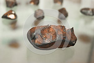 Fragment of a meteorite in the window