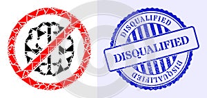 Fragment Mosaic Brainless Icon with Disqualified Scratched Rubber Imprint photo