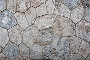 Fragment of a mosaic of stones. Floor covering.