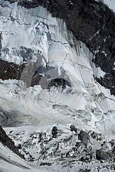 Fragment of mountain and glacier