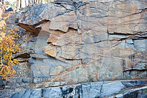 Fragment of the natural stone walls.