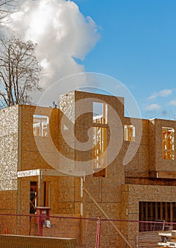 Fragment of a new home under construction in Vancouver, Canada