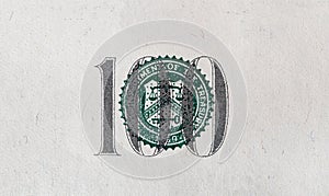 fragment of old 100 dollar bill