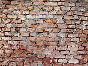 Fragment of the old brickwork background