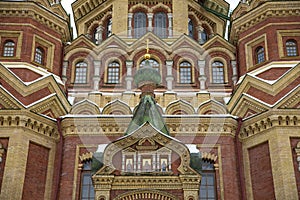 Fragment of an old Cathedral of the Holy Apostles Peter and Paul. Peterhof, Russia