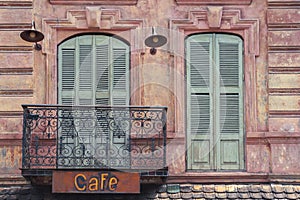 Fragment of the old city cafe