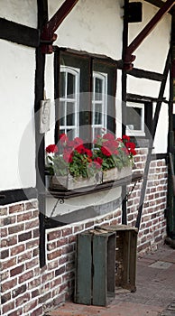 Fragment of old timbered farmhouse South Limburg