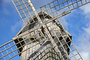 Fragment of an old windmill. Mikhailovskoye, Pushkin Mountains. Pskov region, Russia photo