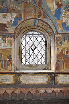 Fragment of painting in the Temple of the Beheading of John the Baptist in the city of Yaroslavl, Russia.