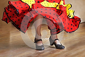 Fragment photo of flamenco dancer, only legs cropped, Legs fragment photo of flamenco dancer, spanish dance