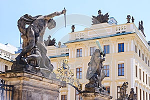 Fragment of the Prague castle Located in the Hradcany district is the official residence and office of the President of the Czech