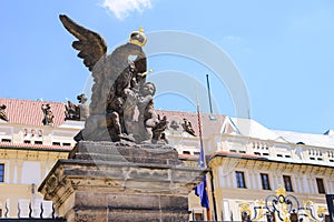 Fragment of the Prague castle Located in the Hradcany district is the official residence and office of the President of the Czech