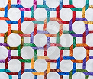 Fragment quilt top sewn by hand from geometric figures