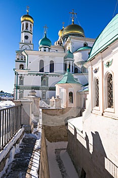 Fragment of the Resurrection Cathedral in The New Jerusalem Monastery of the 17th century. Istra town, Moscow suburbs, Russia.