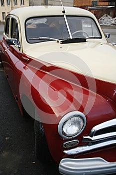 Fragment of retro old car Volga GAZ