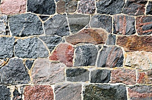Fragment of rough stone wall