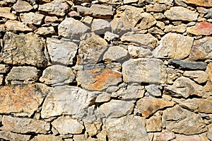 Fragment of rough stone wall