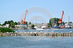 Fragment of seaport of the city Svetlyj. Kaliningrad region