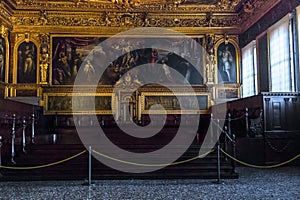 Fragment of the Senate Hall in the Palace of Doges, Venice