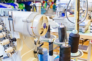 Fragment of a sewing workshop with various equipment