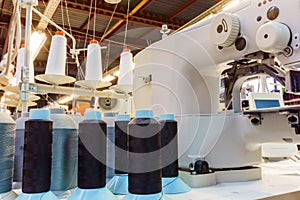 Fragment of a sewing workshop with various equipment