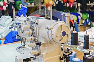 Fragment of a sewing workshop with various equipment