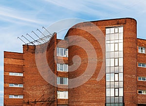 Fragment of soviet modernism brutalist building in Saint-Petersburg, Russia photo