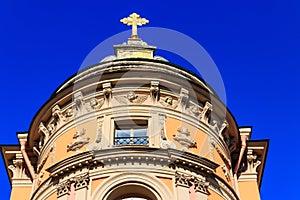 Fragment of St. Michael`s Castle also called Mikhailovsky Castle or Engineers` Castle in St Petersburg, Russia