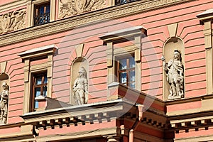 Fragment of St. Michael`s Castle also called Mikhailovsky Castle or Engineers` Castle in St Petersburg, Russia