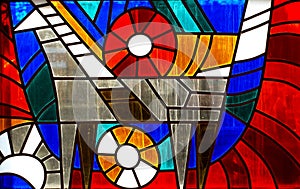 Fragment of stained-glass window