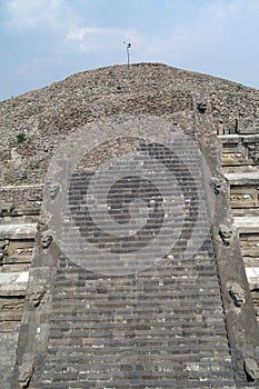 A fragment of the step pyramid in Teotihuacan