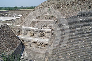 A fragment of the step pyramid in Teotihuacan