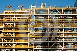 Close up Industrial zone. Plant oil and gas refinery industry. Petrochemical factory area concept.