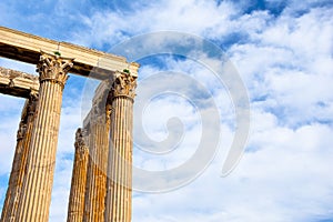 Fragment of the Temple of Olympian Zeus Greek: Naos tou Olimpiou Dios, also known as the Olympieion, Athens. photo