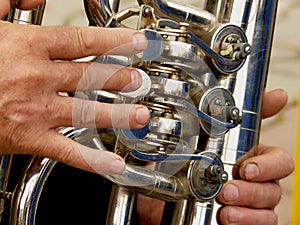 Fragment of tuba photo