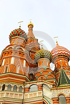 Fragment view of Saint Basil`s Cathedral in Moscow, Russia